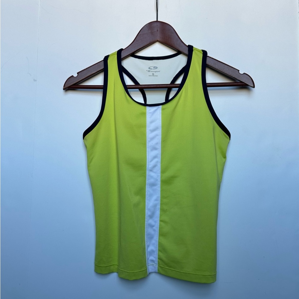 Champion Lime and Navy Blue Racerback Tank Top Size S